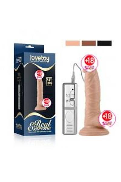 LOVETOY Real Extreme Titreimli Realistik Dildo Penis 19 Cm.