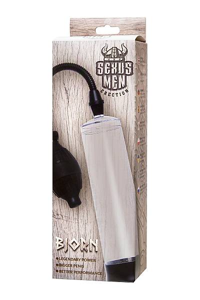 Sexus Men Erection Bjorn mekanik pompa, ABS plastik, siyah, 55 cm