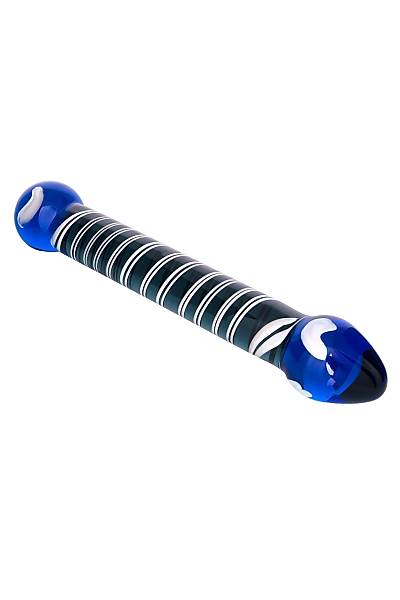 Sexus Glass �ift tarafl� yapay penis, cam, mavi, 21 cm