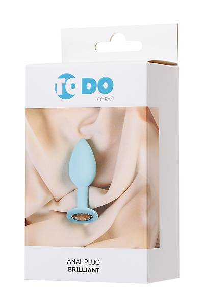 ToDo by Toyfa Brilliant anal klf, silikon, cam gbei, beyaz kristalli, 7 cm,  2,8 cm, 26 g