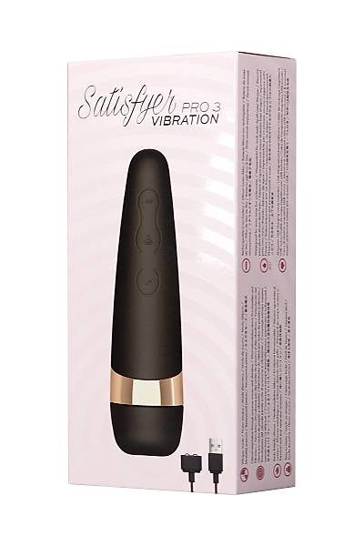 Satisfyer PRO 3 Vakum Dalgas� Temass�z Klitoral Stim�lat�r  Titre�im, Silikon, Siyah, 14 cm.