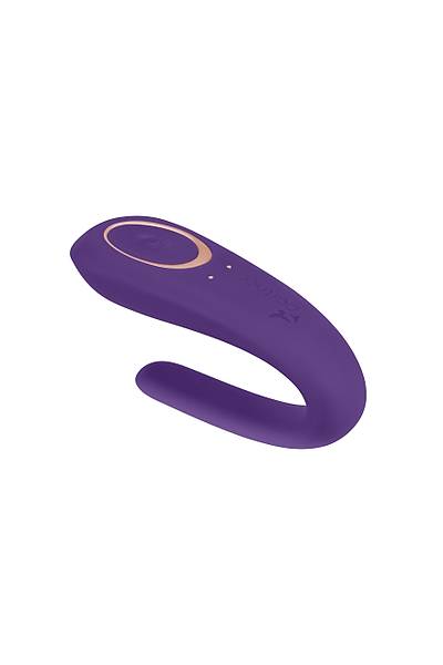 Satisfyer Double Classic �ok i�levli �ift stim�lat�r� , silikon, mor, 18,5 cm.