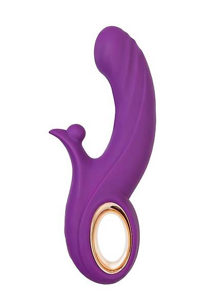 JOS Julli Yukar ve Aa levlerine Sahip Titreimli Silindir, Silikon, Mor Vibratr, 20,5 cm