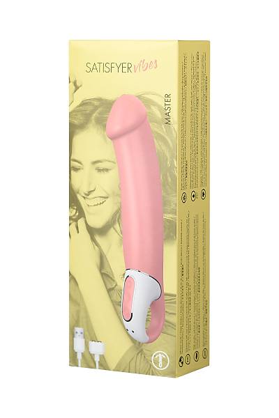 Satisfyer Vibes Master Vibrat�r Ger�ek�i olmayan , silikon, bej, 23,5 cm.