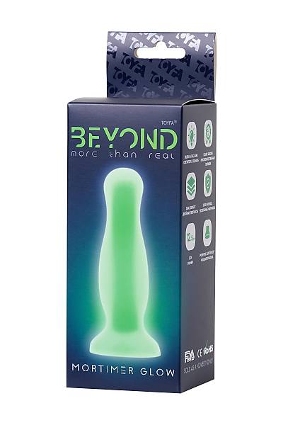 Beyond by Toyfa Mortimer Glow Karanl�kta Parlayan Anal Plug, Silikon, �effaf, 12,5 cm