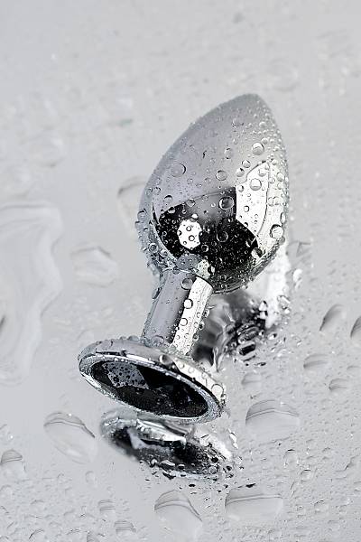 Metal by TOYFA anal k�l�f, Metal, g�m��, siyah kristalli, 8,1 cm, � 3,4 cm