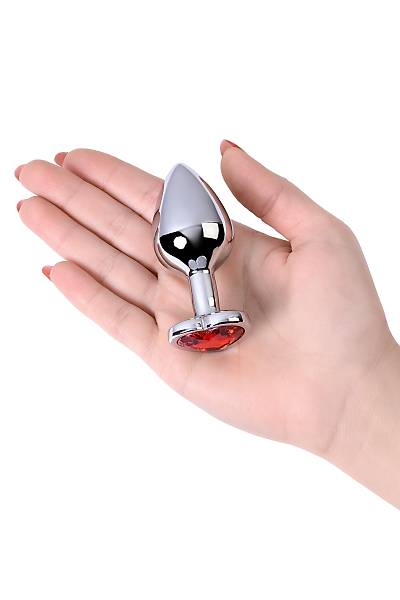 Metal by TOYFA anal klf, Metal, gm, krmz kristalli, 7 cm,  2,7 cm, 50 g