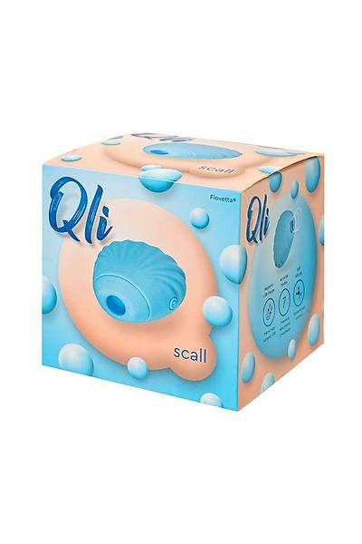 Qli by Flovetta Scall'dan vakum dalgas klitoral uyarc , silikon, mavi, 6 cm