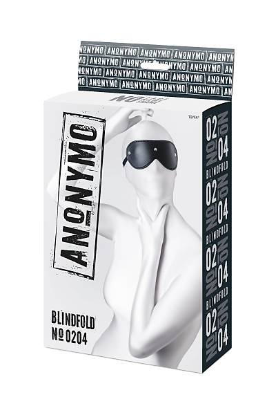 Anonymo G�z Maskesi, PU deri, Siyah  24 cm