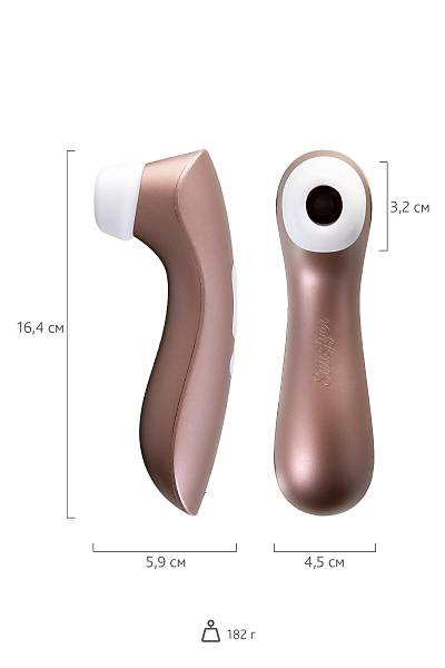 Satisfyer PRO 2+ Titreim vakum dalgas temassz klitoris stimlatr, silikon, pembe, 15 cm