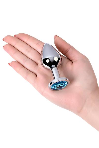 Metal by TOYFA anal klf, Metal, gm, mavi kristalli, 8 cm,  3,4 cm, 85 g