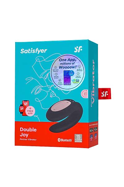 Satisfyer Double Fun Black �iftler ��in Mini Vibrat�r, silikon, siyah, 18 cm