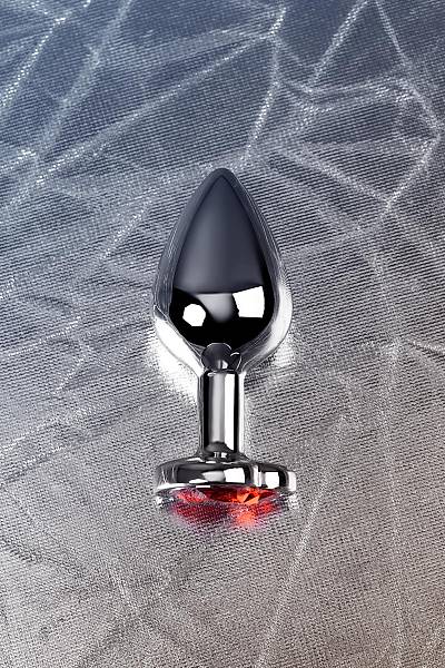 Metal by TOYFA anal klf, Metal, gm, krmz kristalli, 7 cm,  2,7 cm, 50 g