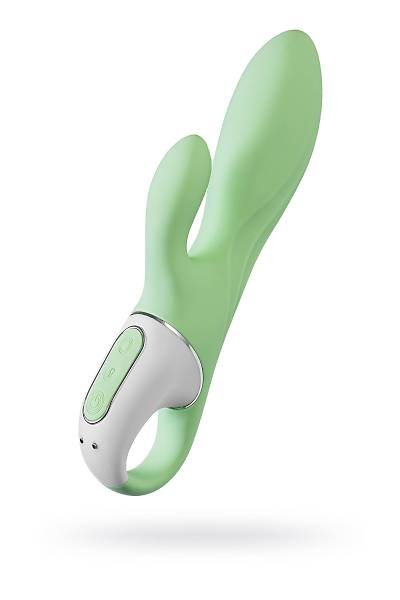 Satisfyer Air Pump Banny 5 Ger�ek�i olmayan  Vibrat�r�, Silikon, ye�il, 15 cm.