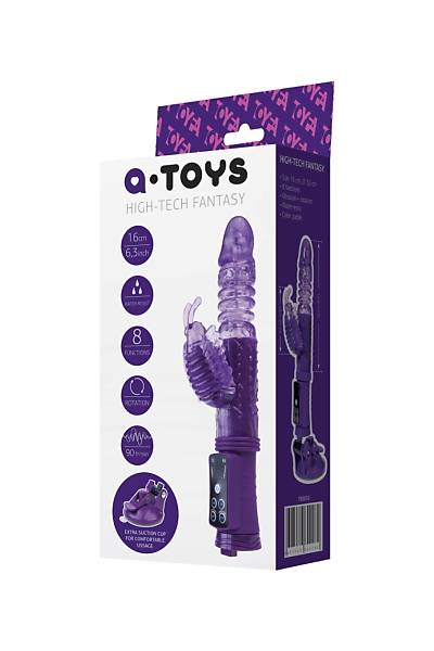 A-Toys by TOYFA High-Tech fantasy klitoral uyar�c� vibrat�r, TPR, mor, 23 cm