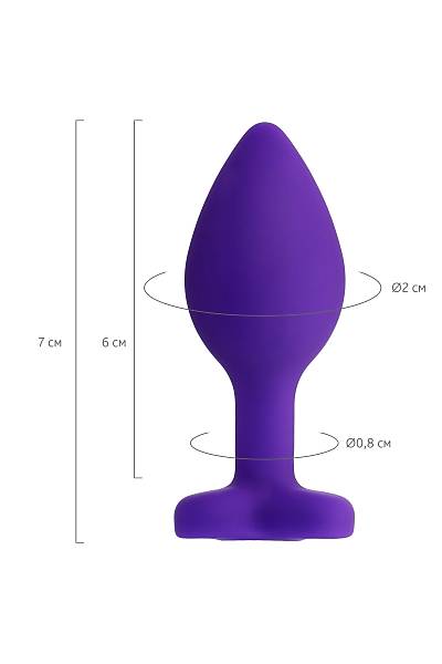 ToDo by Toyfa Diamond Heart anal k�l�f, Silikon, mor, 7 cm, � 2 cm, 18 g