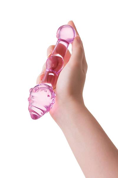 Sexus Glass �ift tarafl� yapay penis, cam, pembe, 17 cm