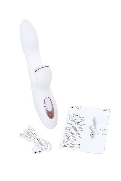 Satisfyer Pro + G-Spot Vibrat�r Tav�an, vakum dalgas� uyar�c�l�, silikon, beyaz, 22 cm.