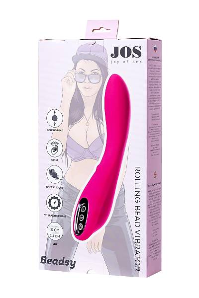 JOS BEADSY Uyarc Bilyal Vibratr, Silikon, Pembe, 21 cm