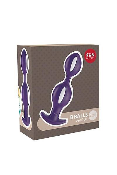Fun Factory B BALLS anal stimlatr, silikon, mor, 13 cm