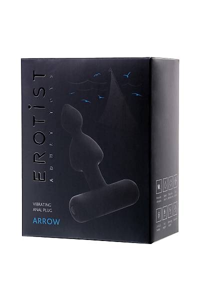 Erotist anal vibratr, siyah, silikon, 8,5 cm