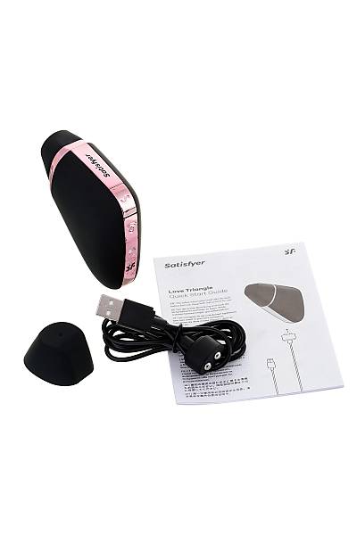 Satisfyer Love Triangle Vakum Dalgas� Klitoral Stim�lat�r, Silikon, Siyah, 8,8 cm