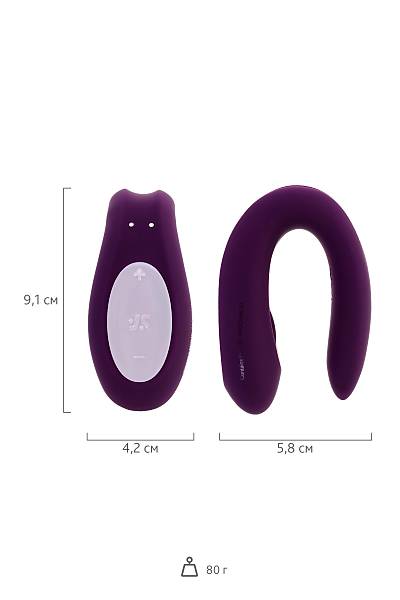 Satisfyer Double Joy Connect App Violet �iftler i�in �ok i�levli stim�lat�r, silikon, mor, 18 cm
