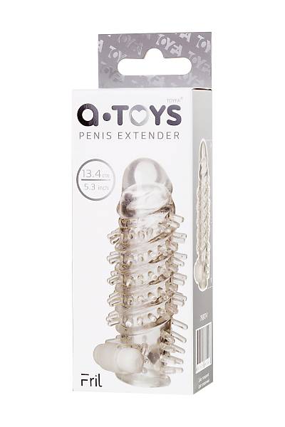 A-Toys by TOYFA Fril'in titreimli penis eki, TPR, transparan, 13,4 cm