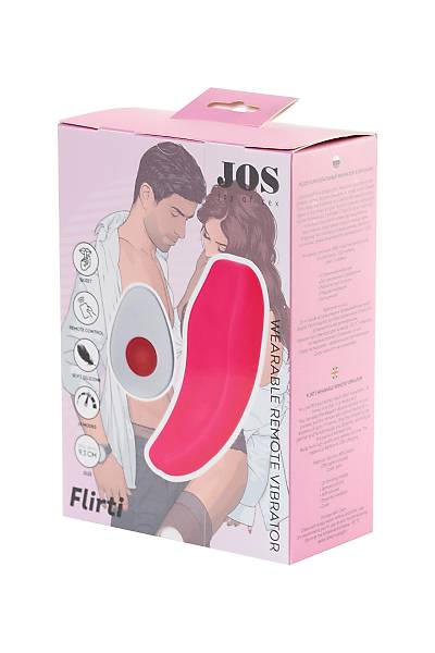 JOS FLRTY klotlu klitoral vibratr, silikon, pembe, 9,3 cm