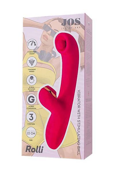 JOS Rolli Silikon Pembe 22cm Vakum Stim�lasyon Topul� Modern Vibrat�r