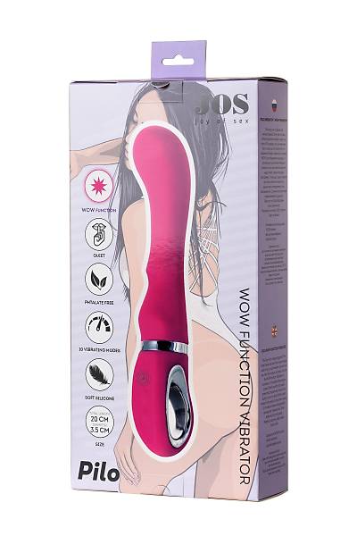 JOS PLO Vibratr, WOW Modlu, Silikon, Pembe, 20 cm