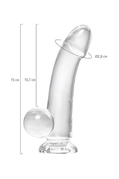 A-Toys by TOYFA Ger�ek�i Cryst yapay penis, TPE, transparan, 15 cm