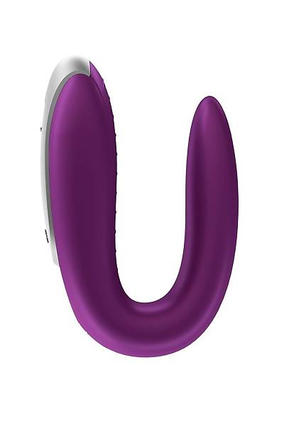 Satisfyer Double Fun Connect App Violet iftler iin ok ilevli stimlatr , silikon, mor, 18 cm
