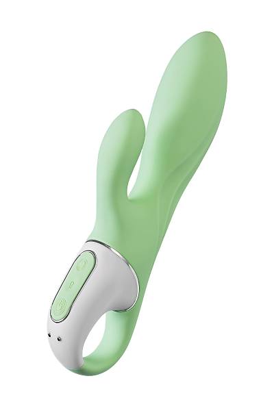 Satisfyer Air Pump Banny 5 Ger�ek�i olmayan  Vibrat�r�, Silikon, ye�il, 15 cm.