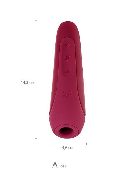 Satisfyer Curvy 1 Connect App vakum dalgas� temass�z klitoris stim�lat�r�, silikon, k�rm�z�, 14,3 cm