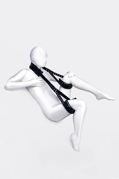 Anonymo sabitleme ask�s�, PU deri, siyah, 145 cm