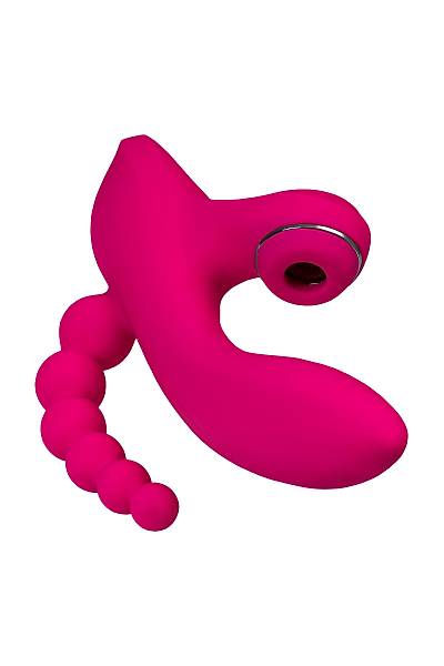 JOS TRIPLING  3'� 1 Arada Vibrat�r, Silikon, Pembe, 21 cm