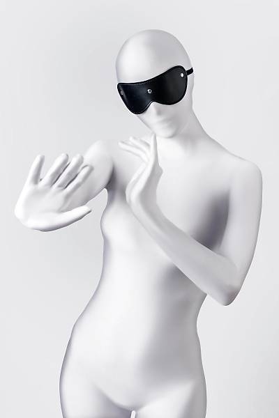 Anonymo G�z Maskesi, PU deri, Siyah  24 cm