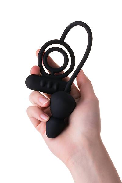 Erotist Ekstra Stim�lasyonlu Anal Plug, silikon, siyah