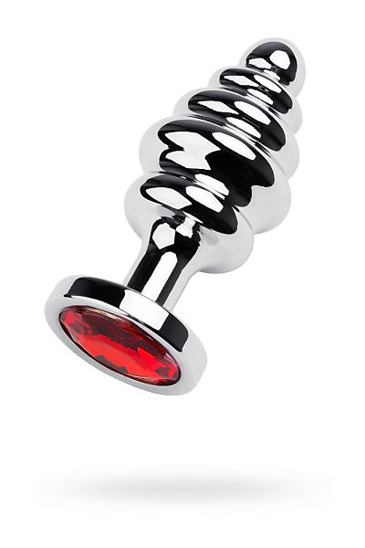 Metal by TOYFA anal klf, Metal, gm, krmz kristalli, 8 cm,  3,5 cm, 95 g