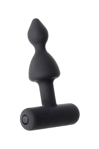 Erotist anal vibratr, siyah, silikon, 8,5 cm