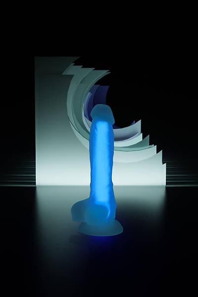 Beyond by Toyfa Yapay penis, karanl�kta parlayan, Bruce Glow, Silikon, Transparan, 22 cm