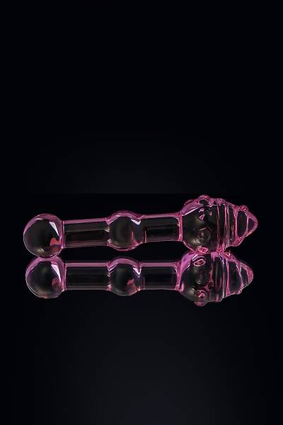 Sexus Glass �ift tarafl� yapay penis, cam, pembe, 17 cm
