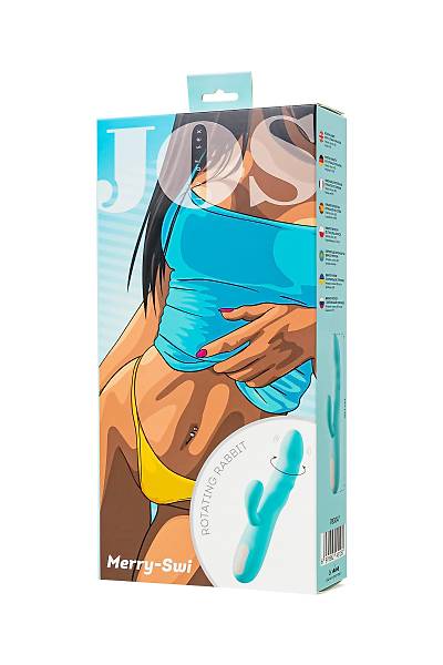 JOS Klitoral uyar�ml� vibrat�r-d�nd�r�c� MERRY-SWI, silikon, mavi, 20,7 cm