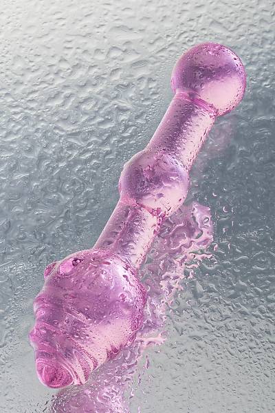 Sexus Glass �ift tarafl� yapay penis, cam, pembe, 17 cm