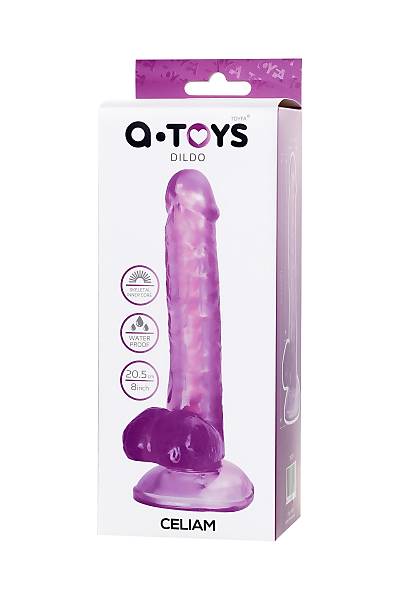 A-Toys by TOYFA Celiam taraf�ndan ger�ek�i yapay penis, TPE, mor, 20,5 cm