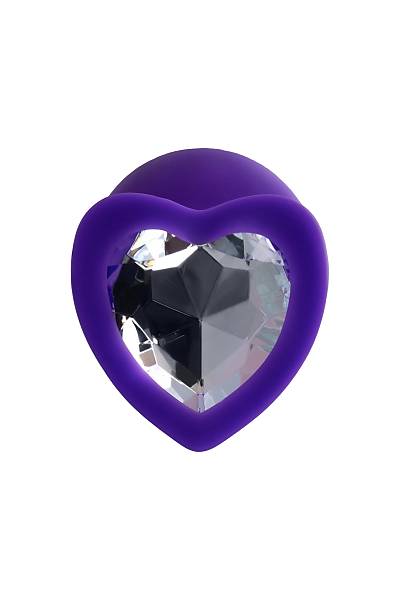 ToDo by Toyfa Diamond Heart anal klf, silikon, mor, 8 cm,  3 cm