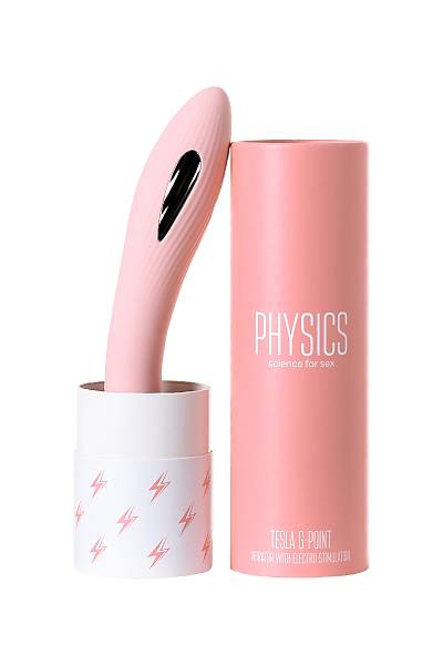 PHYSCS TESLA G-PONT elektro stimlasyonlu vibratr, silikon, pembe, 21 cm