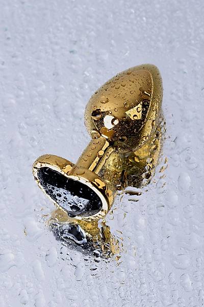 Metal by TOYFA anal k�l�f, Metal, alt�n, siyah kristalli, 7 cm, � 2,7 cm, 50 g