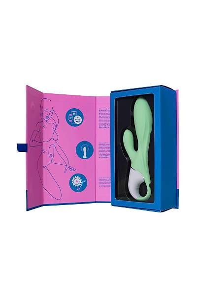 Satisfyer Air Pump Banny 5 Ger�ek�i olmayan  Vibrat�r�, Silikon, ye�il, 15 cm.